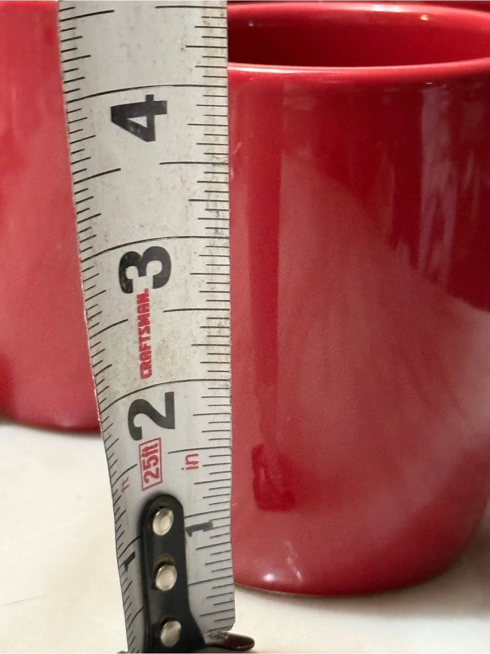 CORELLE red coffee mugs stoneware set of 5